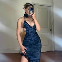 Lace Split Sling Dress